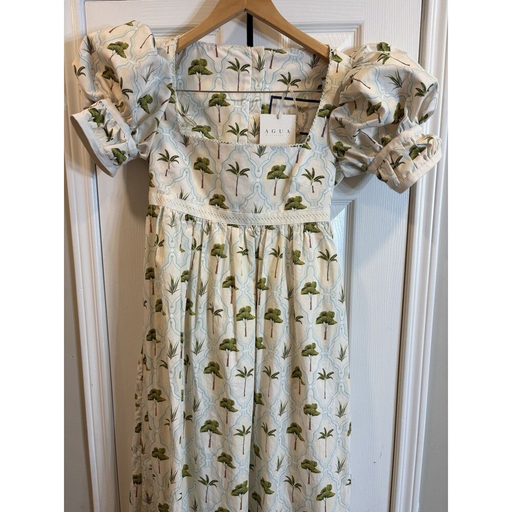 Agua by Agua Bendita Pistacho Cocora cotton poplin maxi dress Size  XS NWT